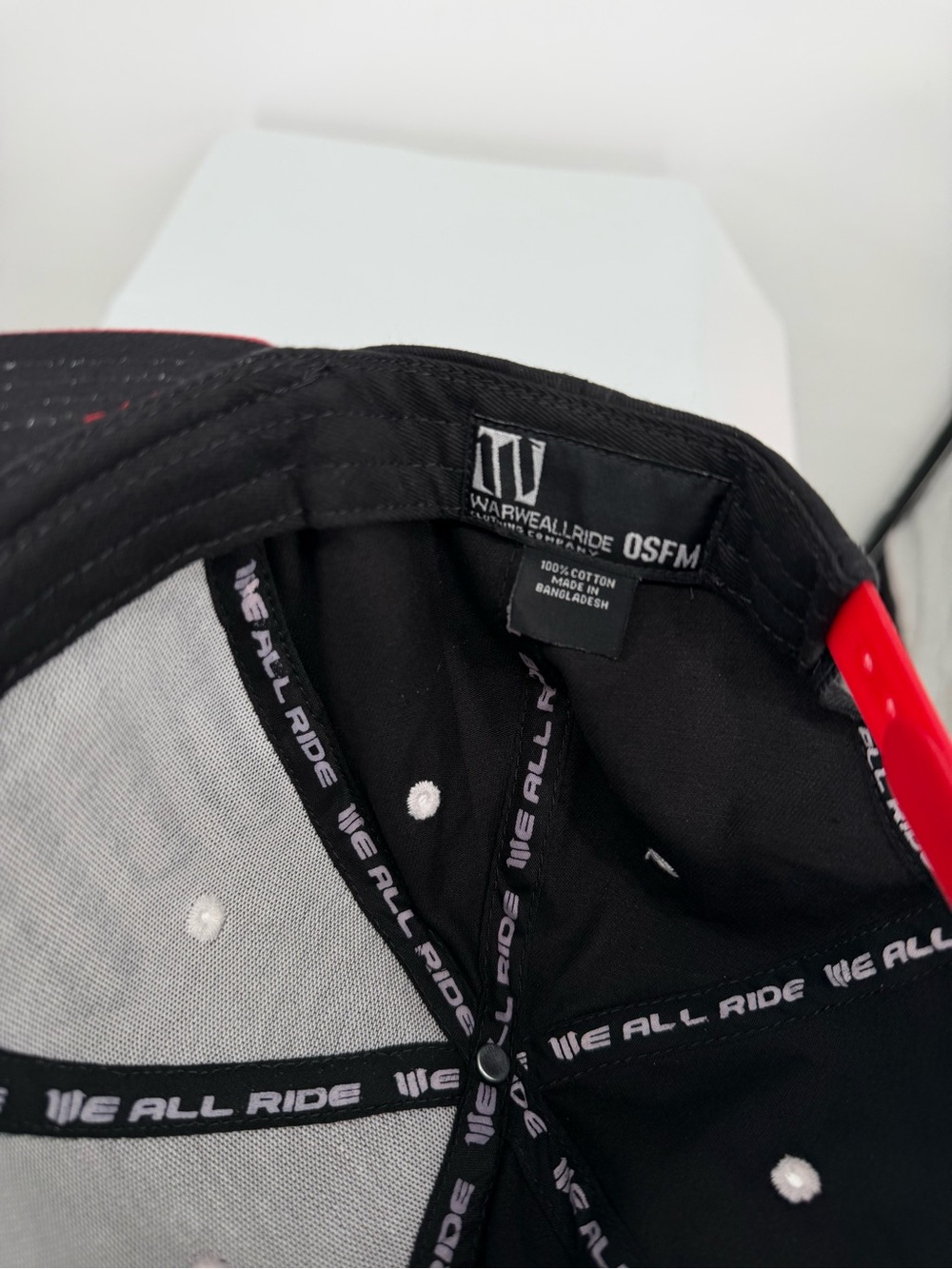 We All Ride Red & Black Baseball Cap - Picture 4 of 4